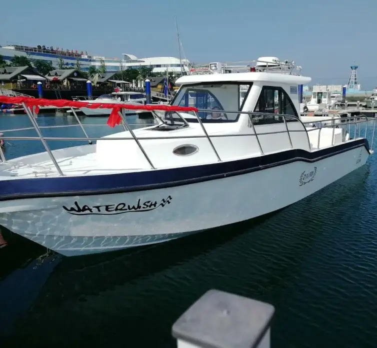 Waterwish New Style Popular Sail Boat Fast Yacht Fiberglass Luxury Boat With Oil Tank