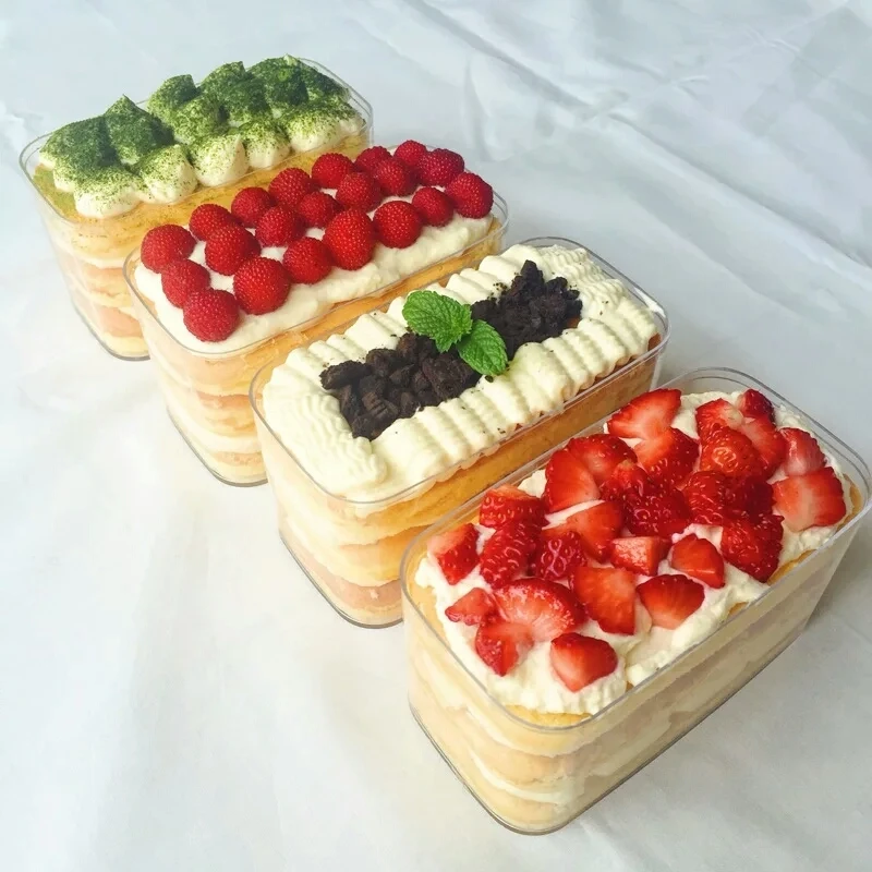 Plastic Blister Tray With Lid For Fruit/Cake/Candy/Biscuit Transparent Plastic Rectangular Food Storage Container Packing Box