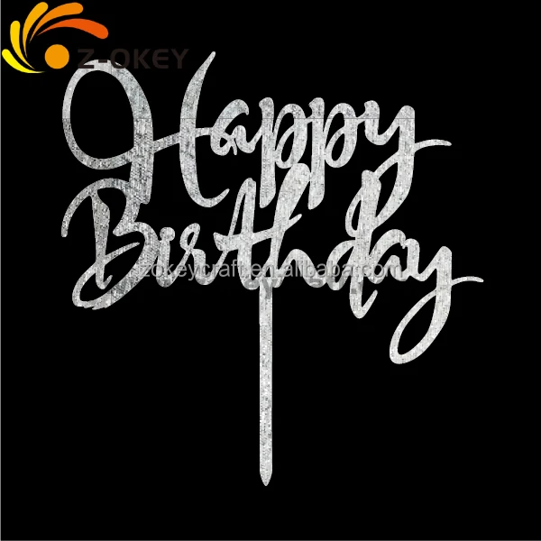 
Personalized happy birthday Cake Topper with Customizable Name and Color 