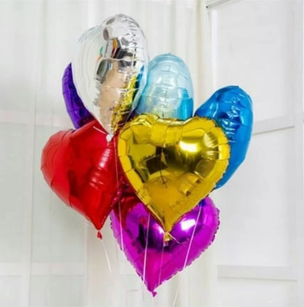 TF 18 inches wholesale heart balloons foil party decor ballons heart shaped Mylar balloons red yellow pink blue gold silver
