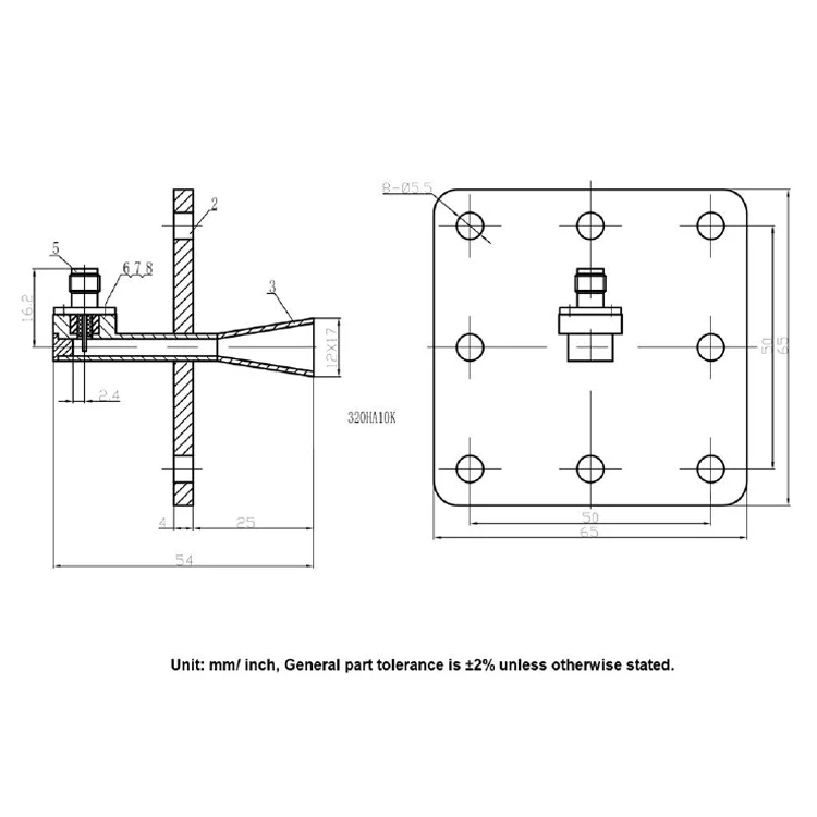 RFTYT Microwave High Power 2.17-40 GHz  Waveguide Horn Antenna