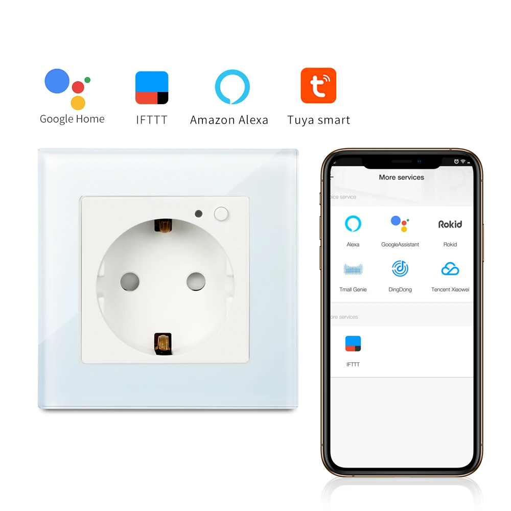 Bingoelec 16A германия переключатель, беспроводной wifi и RF433 дистанционный в Настенные переключатели