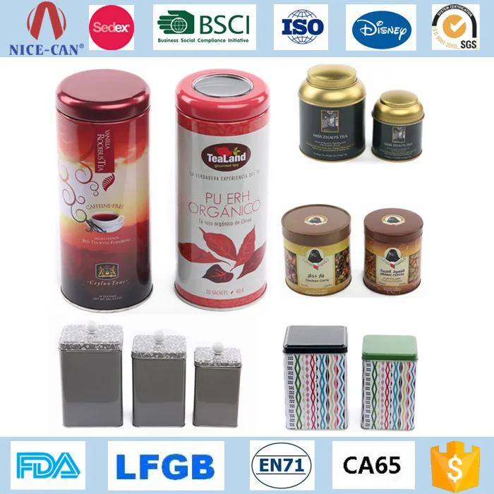 Пользовательские Различных Размеров/Формы/Цвета Кофе Жестяной Упаковки Купить Пустой Чай Оптом Металлические Банки