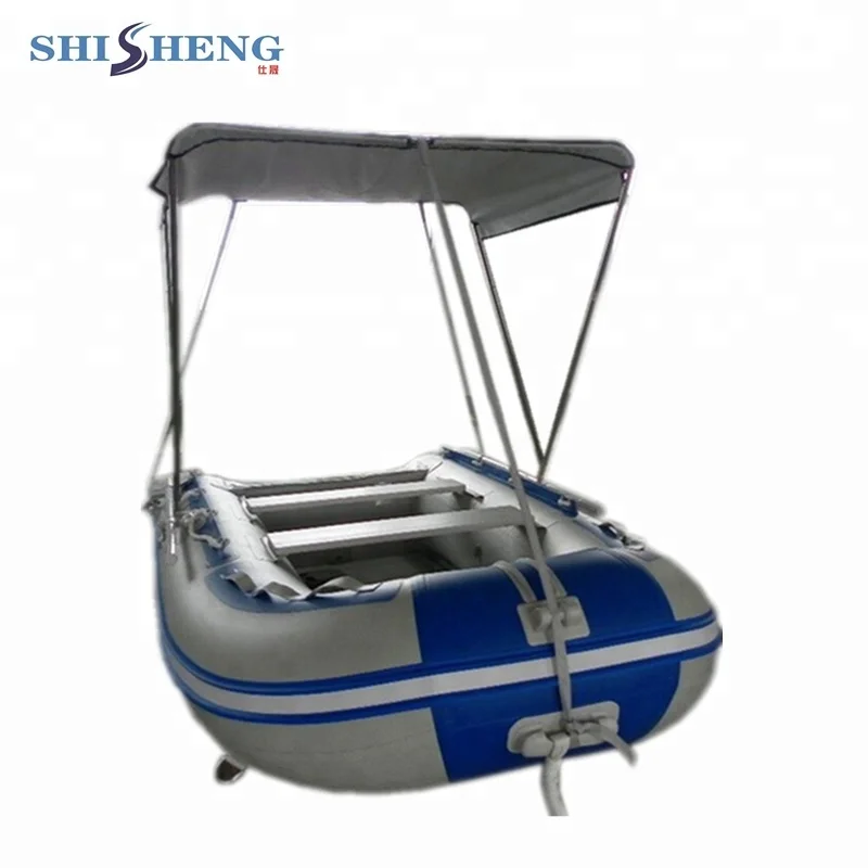 2018 newest aluminum floor high quality PVC inflatable boats with awnings