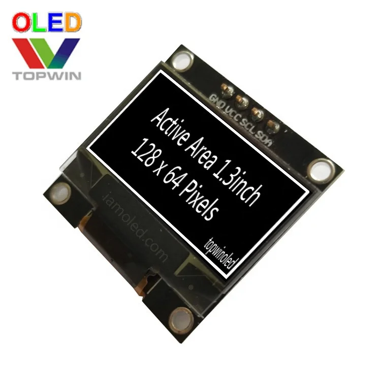 1.3' 1.3inch 1.3 inch 128x64 pixels blue colour oled display module 4pin IIC interface TW28640130A sh1106 with pcb board