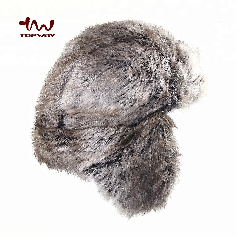 Wholesale OEM Wind-proof Customized Hunting Earflap Cap Winter Russian Trooper Hat Custom Long Fur Hats For Cold Season
