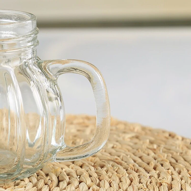 Pumpkin Shape Glass Mason Jars for Halloween, Drinking Glass Mason Jar