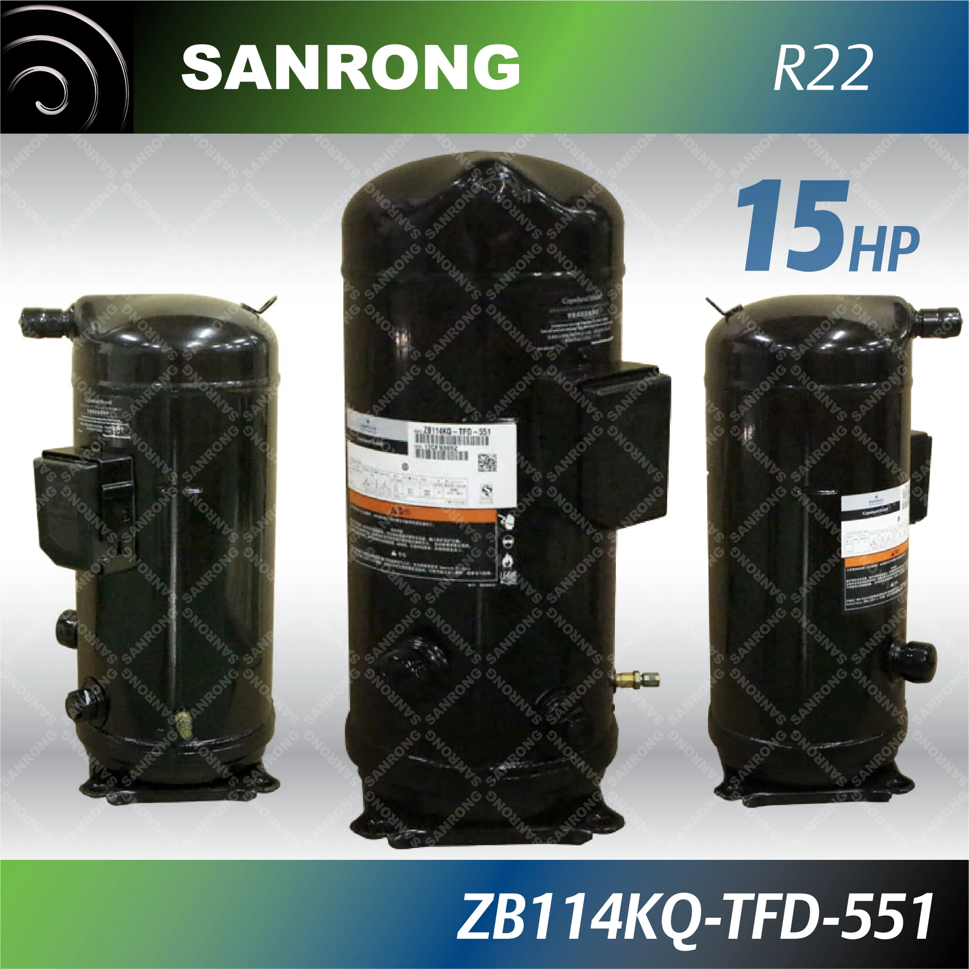 Новый R22 ZB114KQ-TFD-550 ZB114KQ-TFD-551 15HP ZB Copeland свиток компрессор для холодильной установки