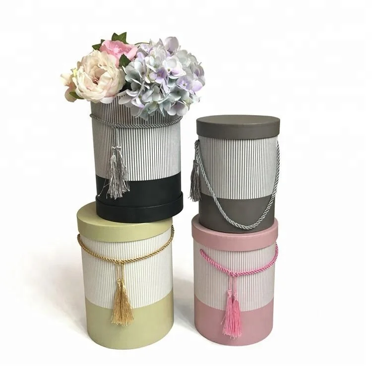 Luxury custom printing colorful cardboard round box flower boxes