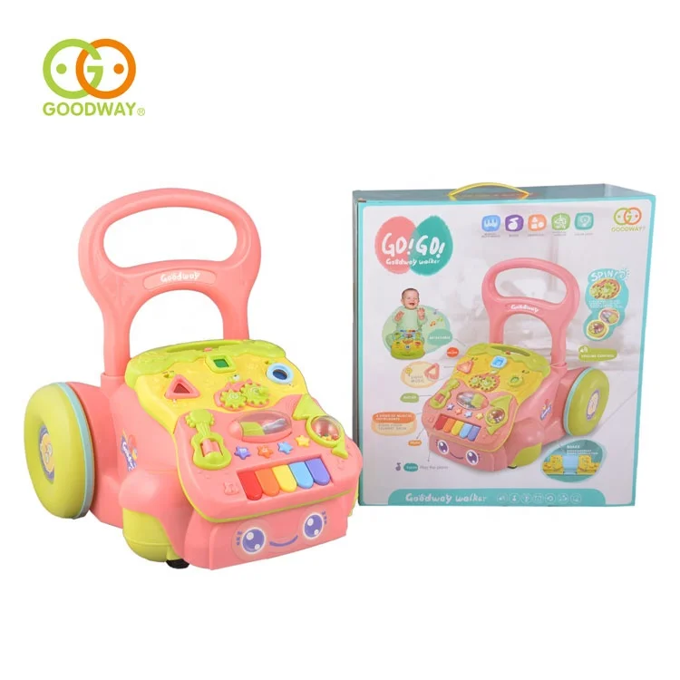 Безопасная переноска для маленьких детей музыкальная ручная тележка игрушка недорогой детский ходунок