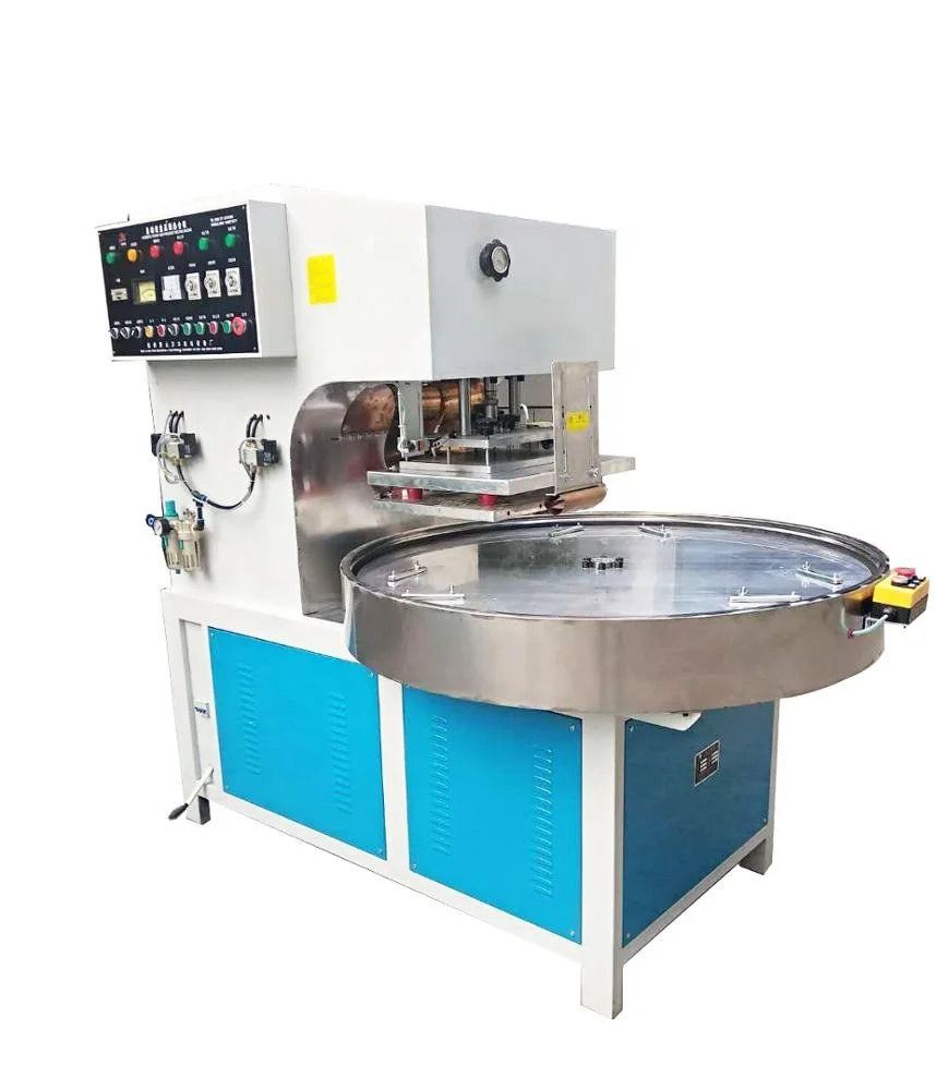 automatic transformer portable rotary turntable pvc blister packing high frequency plastic welding machine for leather embossing