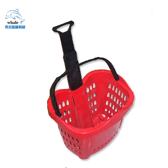 Single Handle Supermarket Basket With Wheels
