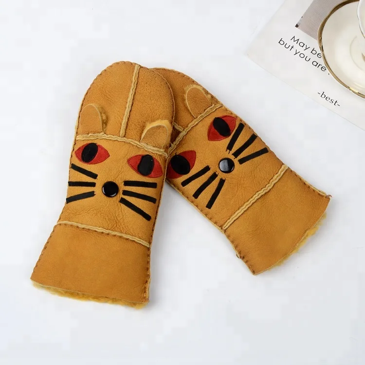 
Fashion accessories fashion lovely sheepskin glove lady sheepskin gloves sheepskin shearling gloves mittens children 