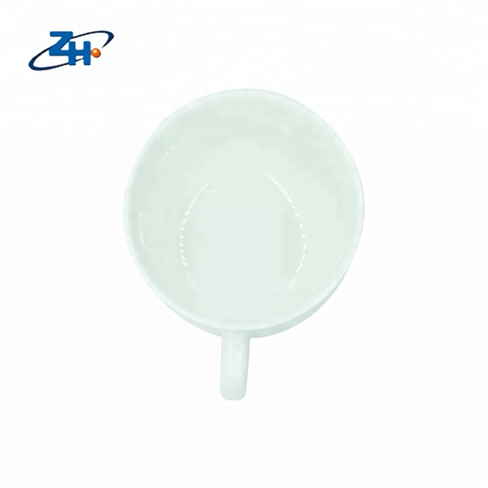 12oz round white ceramic milk jug cups glazed porcelain sublimation soup mug with handle for drinking