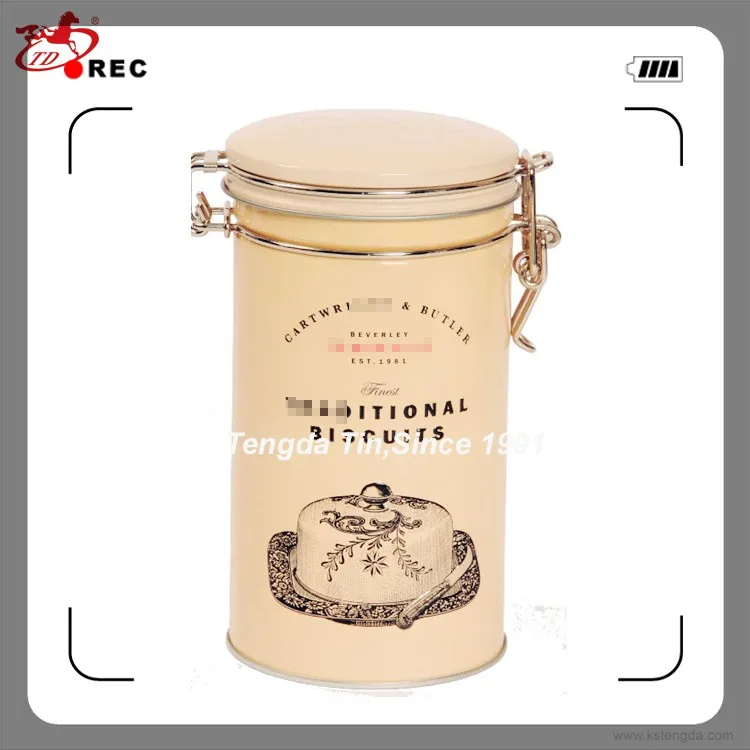 tea tin box with latch and lock