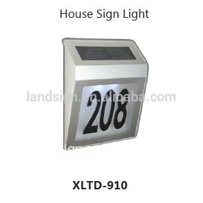 Warm White High Brightness LED Garden Lights Outdoor Stainless Steel House Number Solar Powered with Battery Backup for Hotels