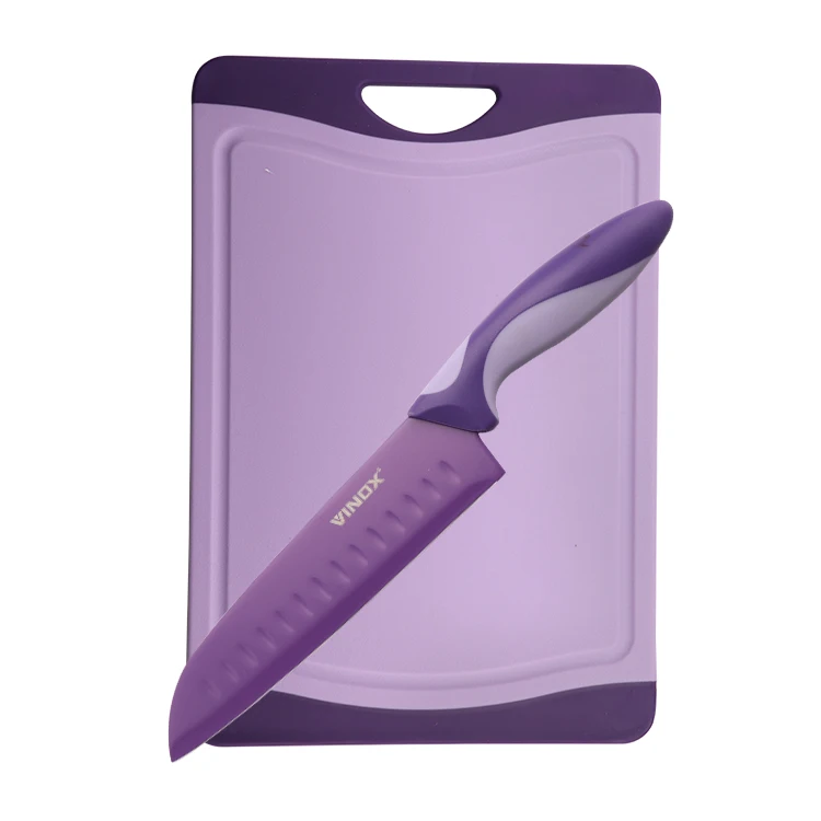 wholesale  custom Kitchen Tools Durable colorful PP Plastic Chopping Board Cutting Board Knife Set