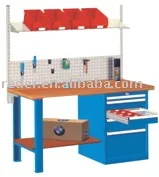 2018 высококачественный выдвижной ящик для тяжелых грузов промышленный рабочий верстак с задней панелью