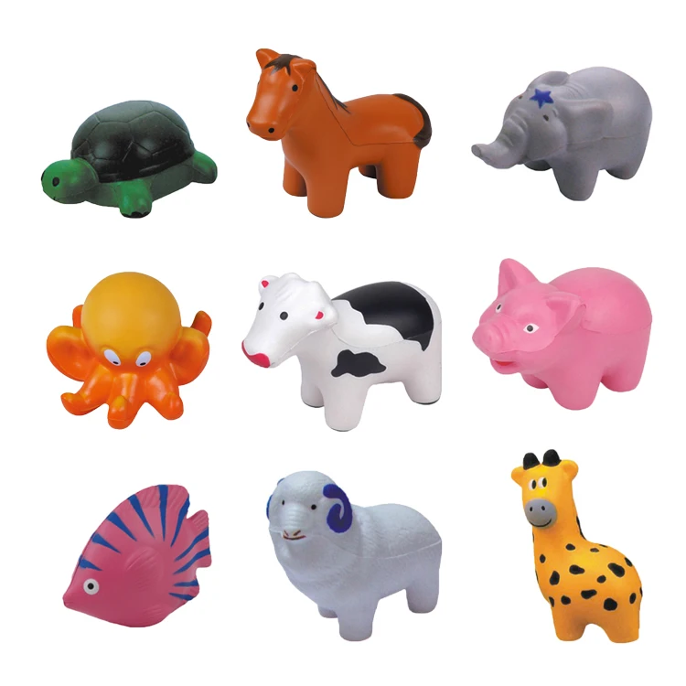 Hot selling PU red bull puede tamano Foam Stress Balls, Cute PU Black Cow Stress Ball