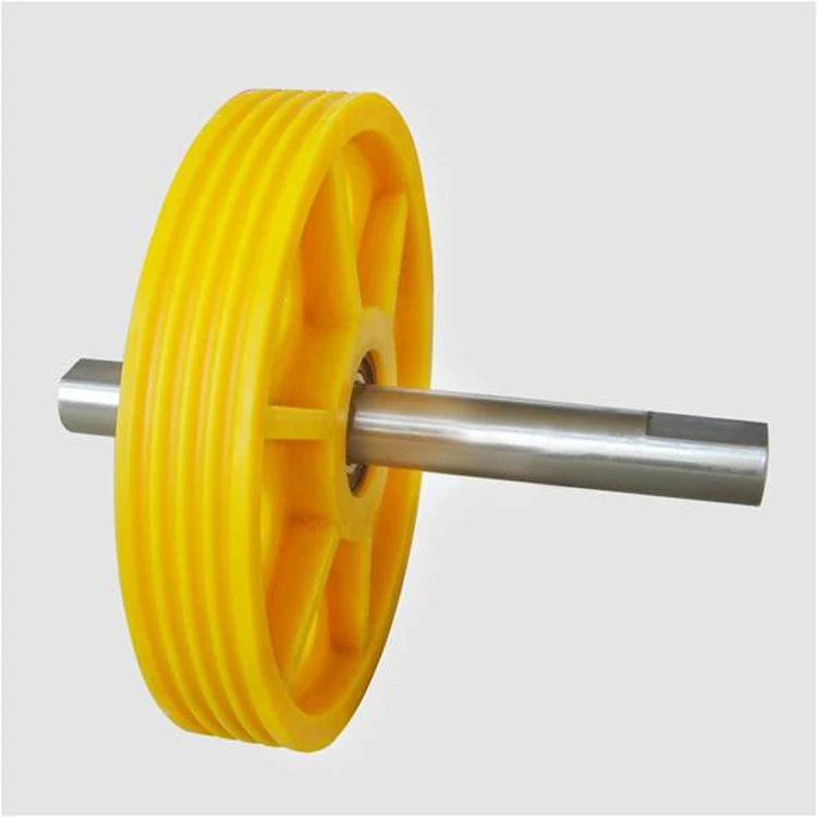 Passenger elevator traction sheave nylon pulley for elevator deflector