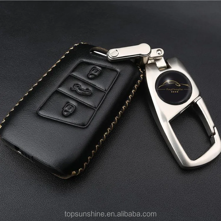 Genuine Leather car key cover for Volkswagen VW GOLF 4 5 6 Passat B5 B6 Tiguan Touran Polo Scirocco Jetta