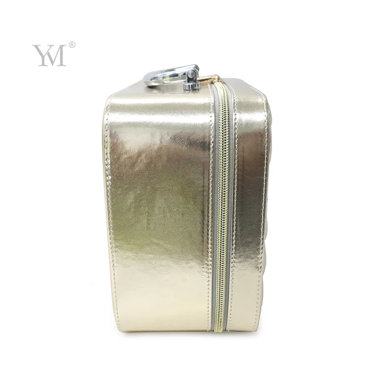 leather makeup cosmetic brush case,make up bag case with mirror