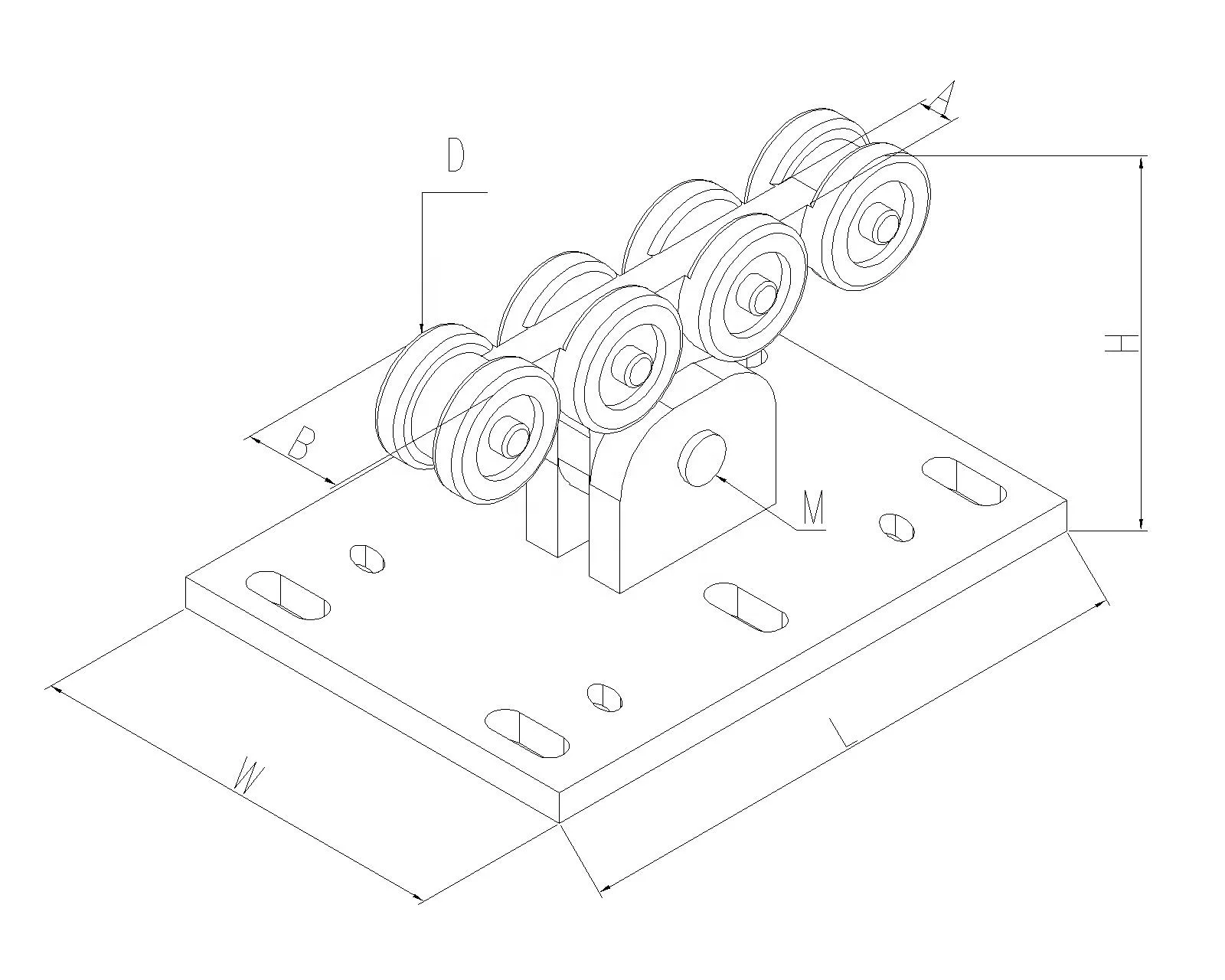 8 Rollers 6 Rollers 5 Rollers Cantilever Gate Lifting Carriage Wheels and Fittings