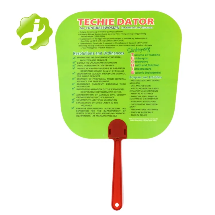 WenZhou wholesale printed plastic fan customized cheap manual hand fan