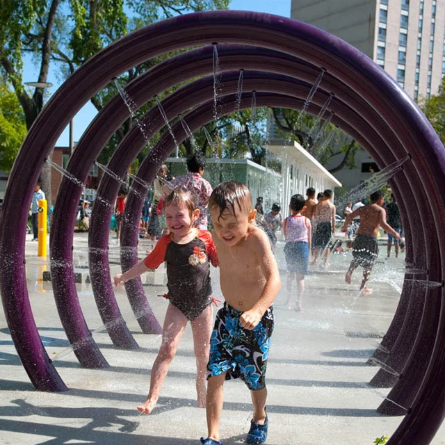 Summer Park Water Play Feature Waterfall Artificial Mushroom For Splash Pads