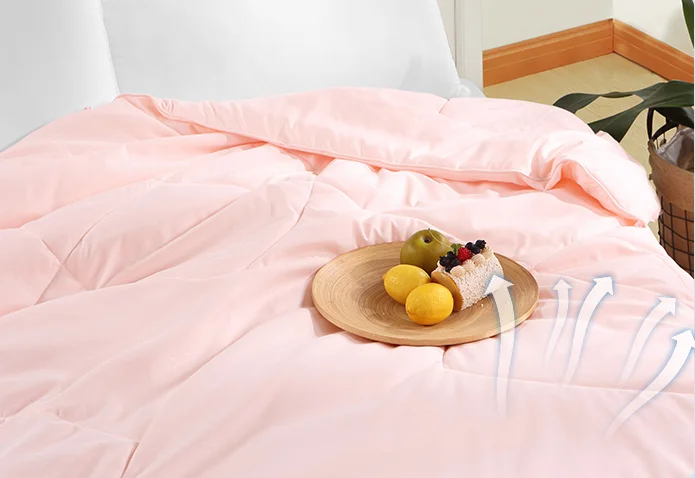 Hom Luxury Design cotton satin cover Tussah silk quilt