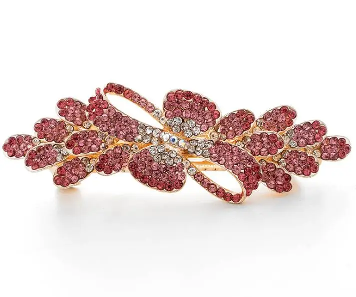 KBFJ002 Latest Fashion barrettes Rhinestone Refinement Bow-tie barrettes