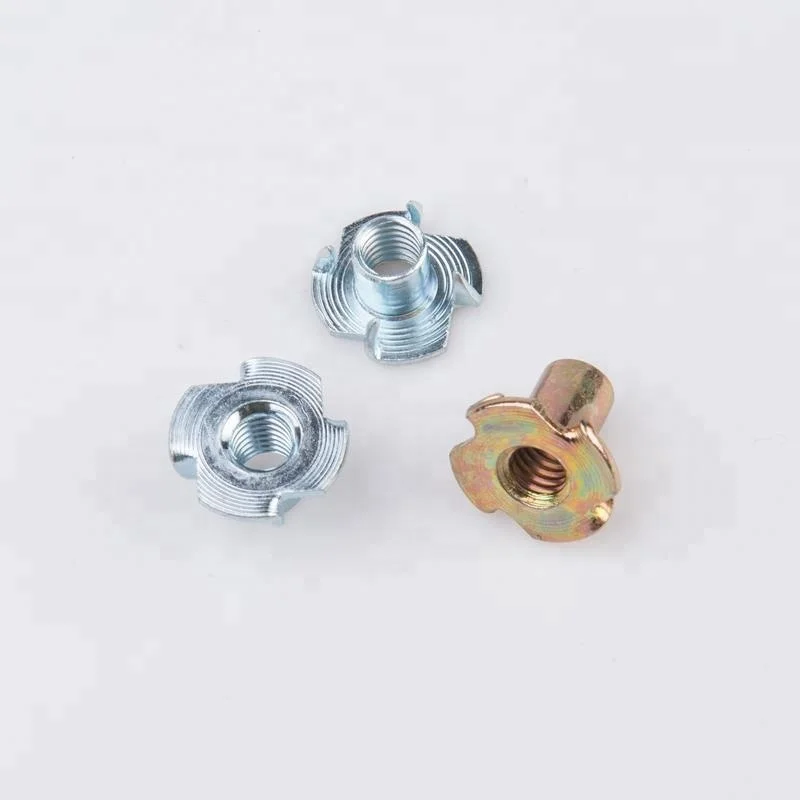 Factory Wholesale Cold Forging Insert Wood Furniture 4 Claws Nut With Half Thread