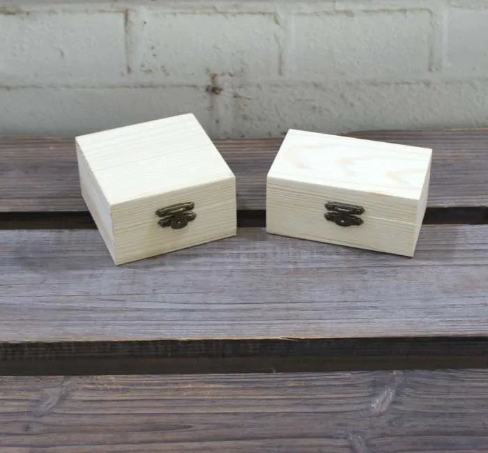 Wholesale square small wooden gift box for flower rose 8.5*8.5*5cm