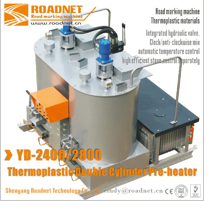 Hydraulic Double-Cylinder automatic temperature control Thermoplastic paints pre-heatering machine, paints melting machine