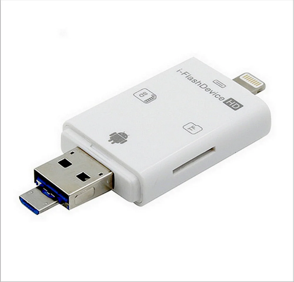 Free Sample OTG Card reader USB Flash Drive with memory card For iphone IOS Android