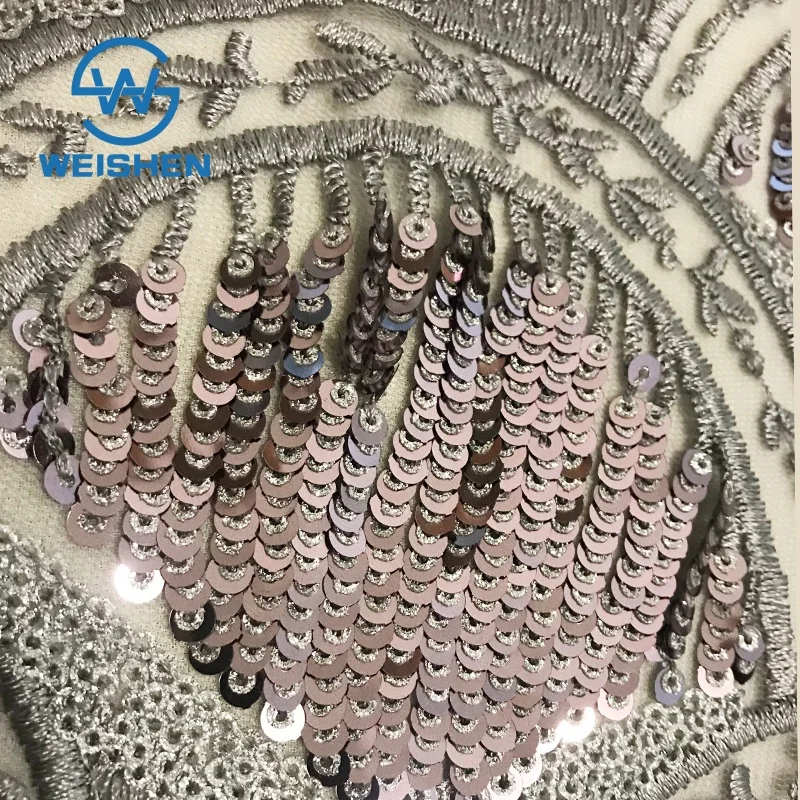 Custom-made Dress Embroidery Lace Textile 2023 Embroidered Sequin Beaded Fabric