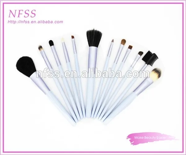 стм щетки 12pcs/set древесины макияё щетки синие ручки