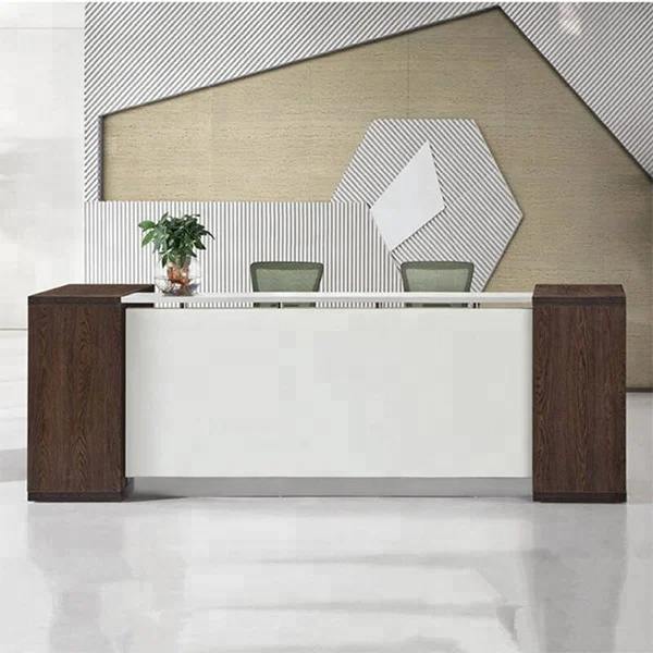 Wholesale Elegant Reputation MDF Office Front White Reception Desk