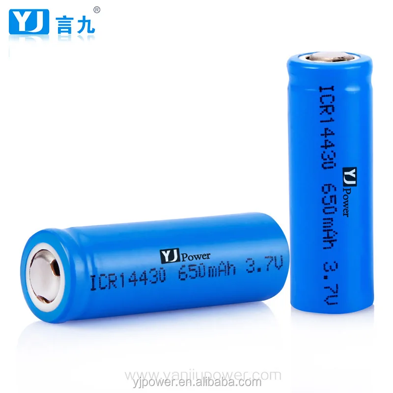 Hot Selling 3.7V 650mAh 14430 rechargeable lithium battery cell for wireless microphone