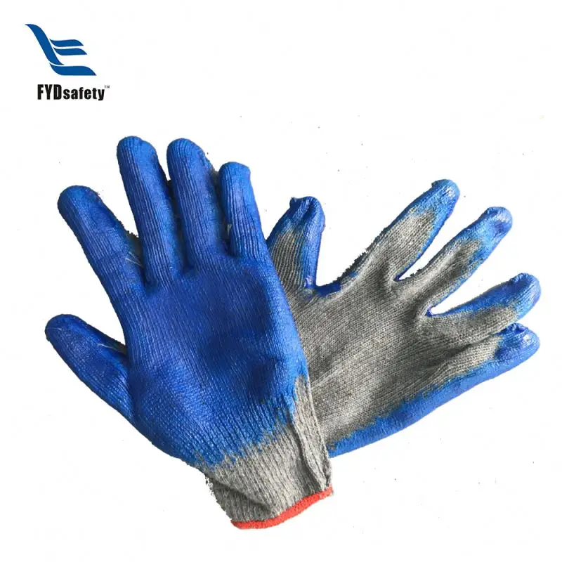 China Black Wrinkle Cut Resistant Cotton Latexed Coated Gloves