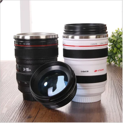 400ml Creative Camera Coffee Mugs Stainless Steel Lens Travel Mug Vacuum Flasks Thermocup Novelty Gifts Camera Lens Mug