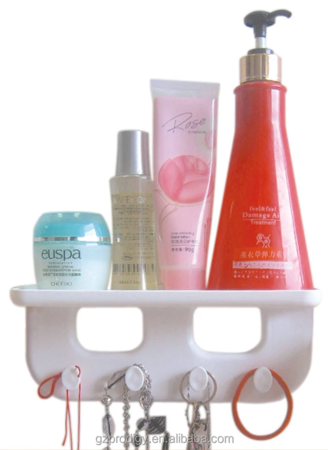 
Adhesive removable bathroom plastic wall shelf 