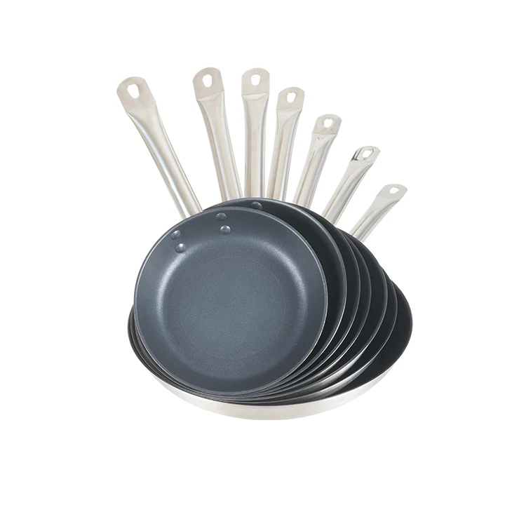 China good stainless steel non-stick non stick copper frying pan industrial gas