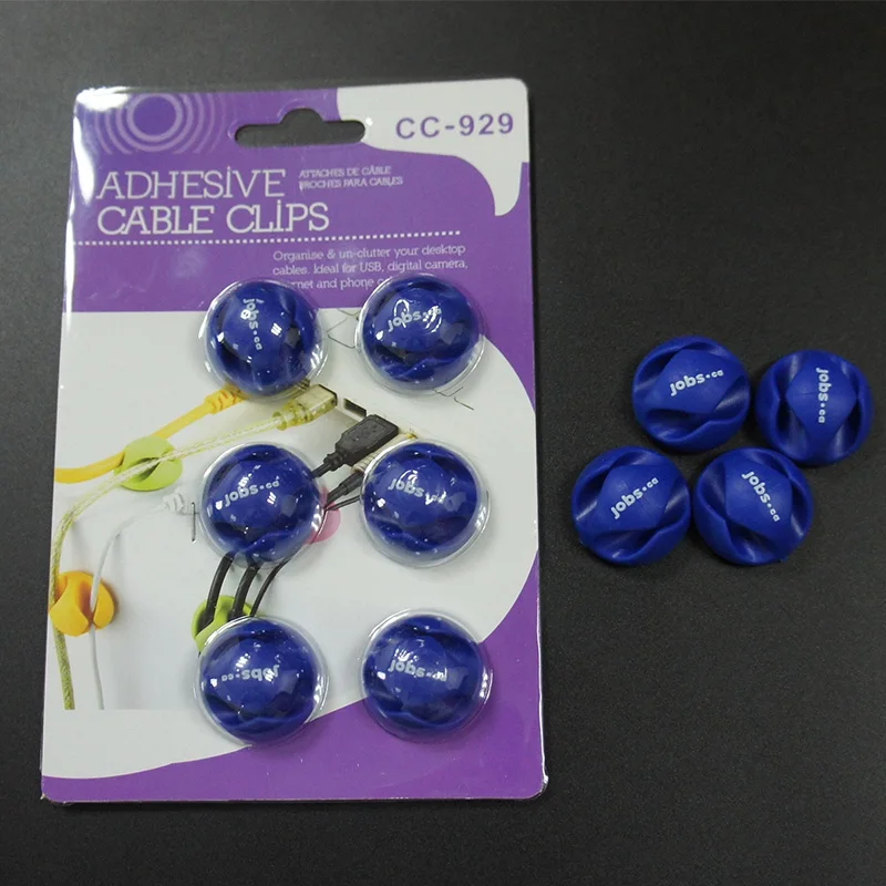 
different colors self-adhensive wire holder cable clips with logo 