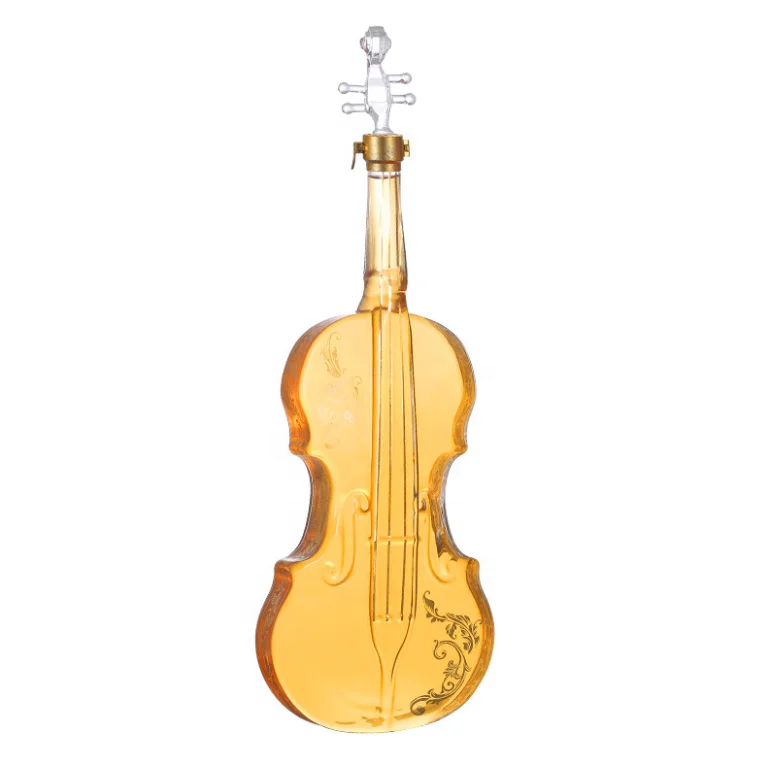 1000ML Handcraft Violin Shaped Fancy Glass Wine Bottles,Glass Liquor Bottle,Wine Bottle