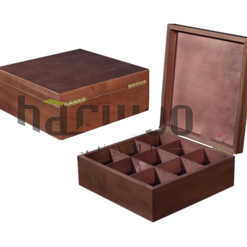 Роскошная Подарочная коробка окрашенная деревянная чайная с отсеками для упаковки чайных