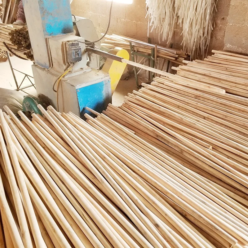 Factory sale directly plastic screw cap for broom handle made of wood round pole wooden broom stick ekels