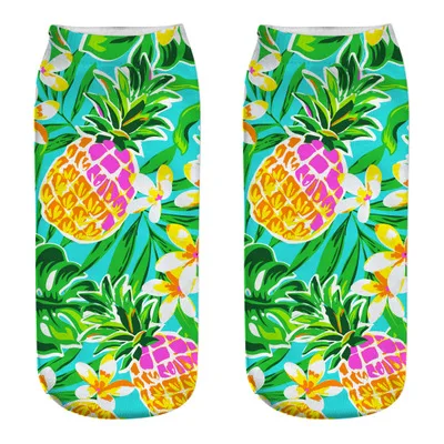 YUELI  sublimation  transfer 3D printing custom plants socks happy socks women  leaves socks