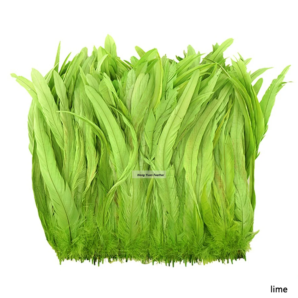 Factory Wholesale 12/14  Inch Bleached+Dyed Half Bronze Rooster Coque Feather Tails