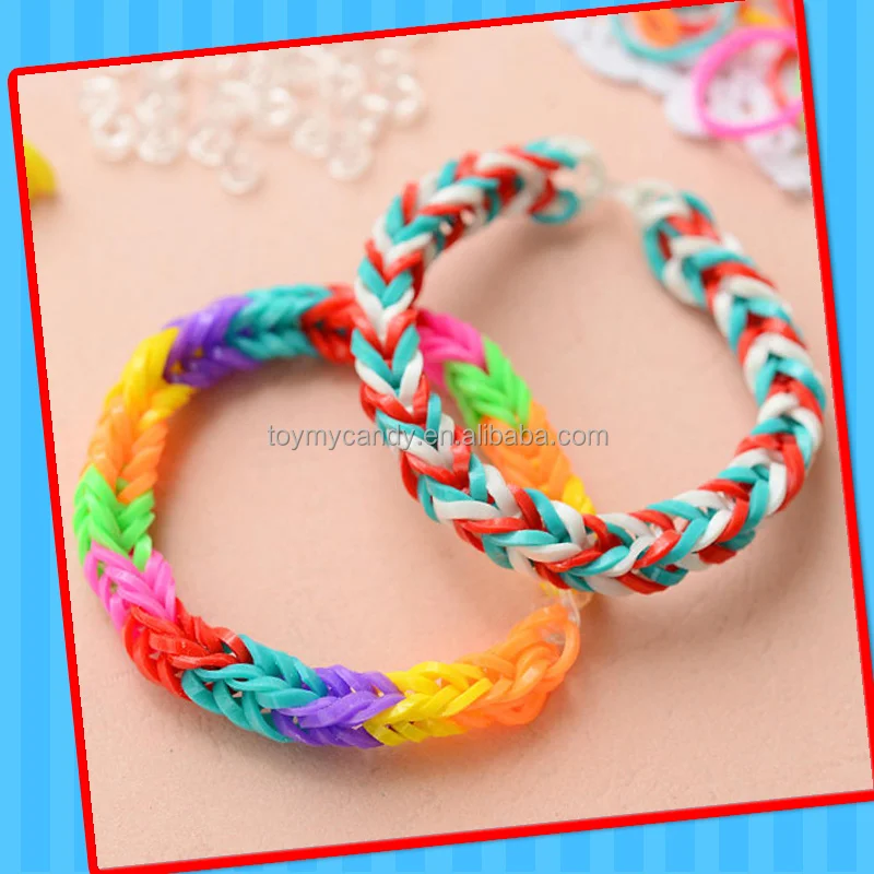 Colorful kids toy Color Rubber Bands toy with candy
